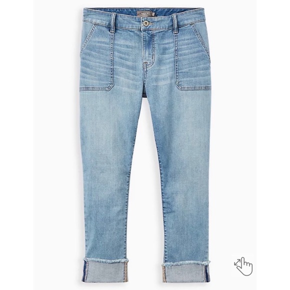 NEW Torrid 22 Crop Boyfriend Straight Vintage Stretch Mid-Rise Jean, Read Info - Picture 4 of 16